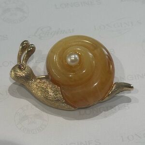 Snail Brooch Vintage Fuller Butterscotch Lucite